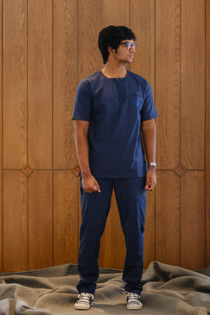 Men's Agaon scrub shirt in Navy Blue