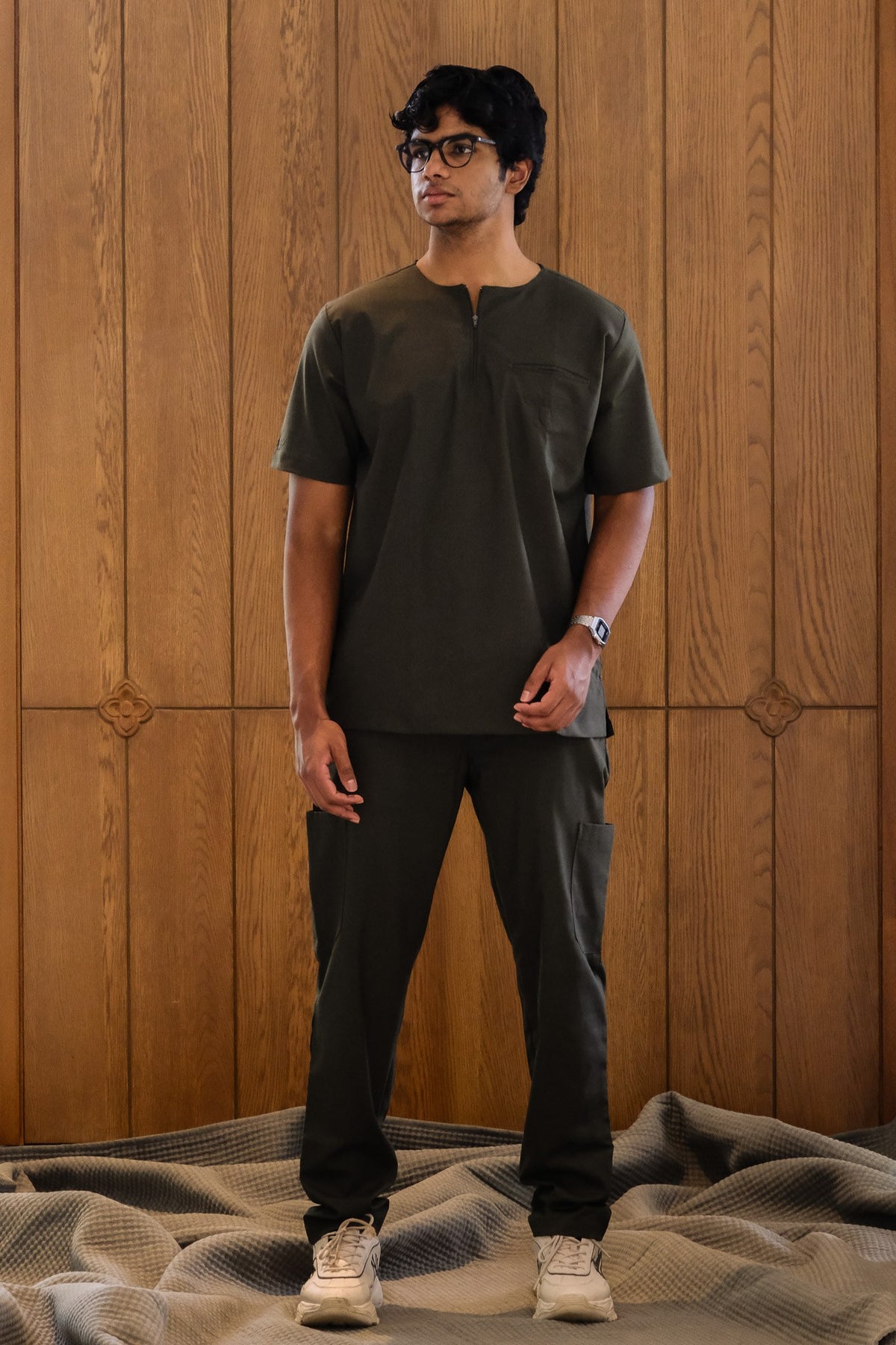 Men's Agaon scrub set in Forest Green