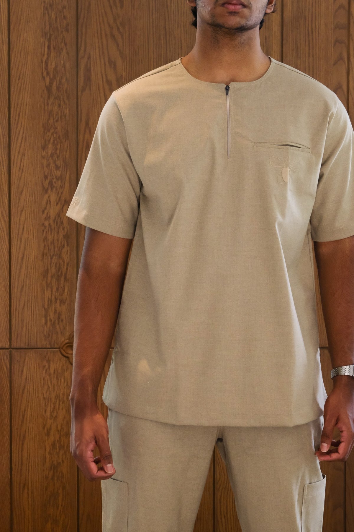 Men's Agaon scrub set in Beige