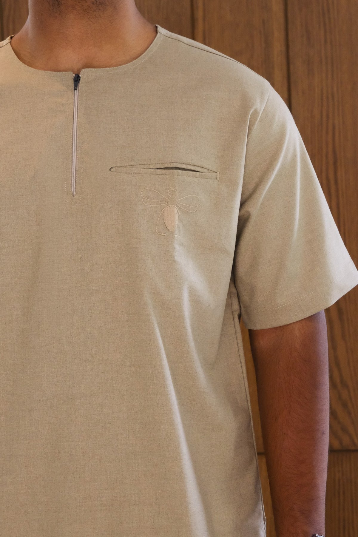 Men's Agaon scrub shirt in Beige