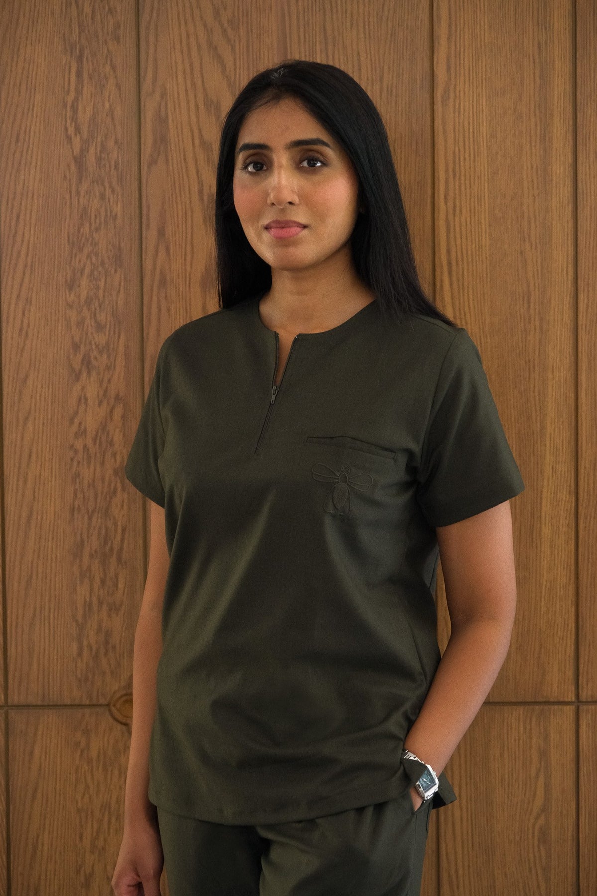 Women's Agaon scrub set in Forest Green